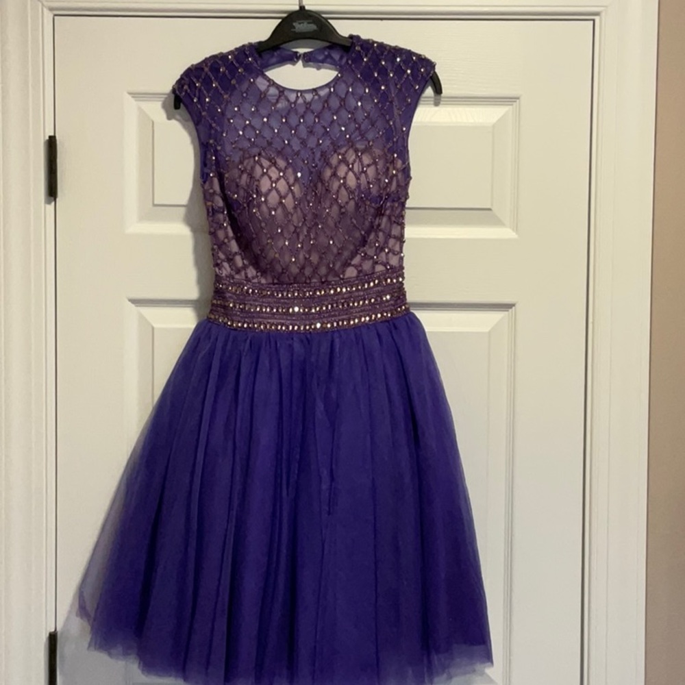 Purple Beaded Cocktail Dress
